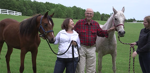 Rebecca Bell and her father at horse farm in Minnesota.